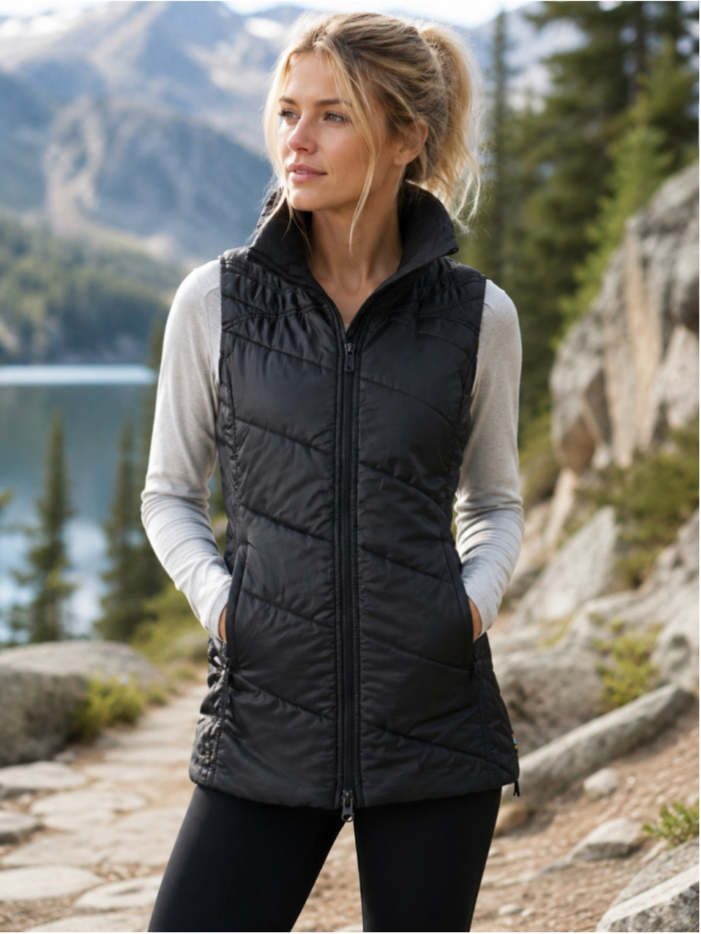 Smartwool Vest Women M Merino Wool Insulated Thermal Cozy Gorpcore Granola Black
